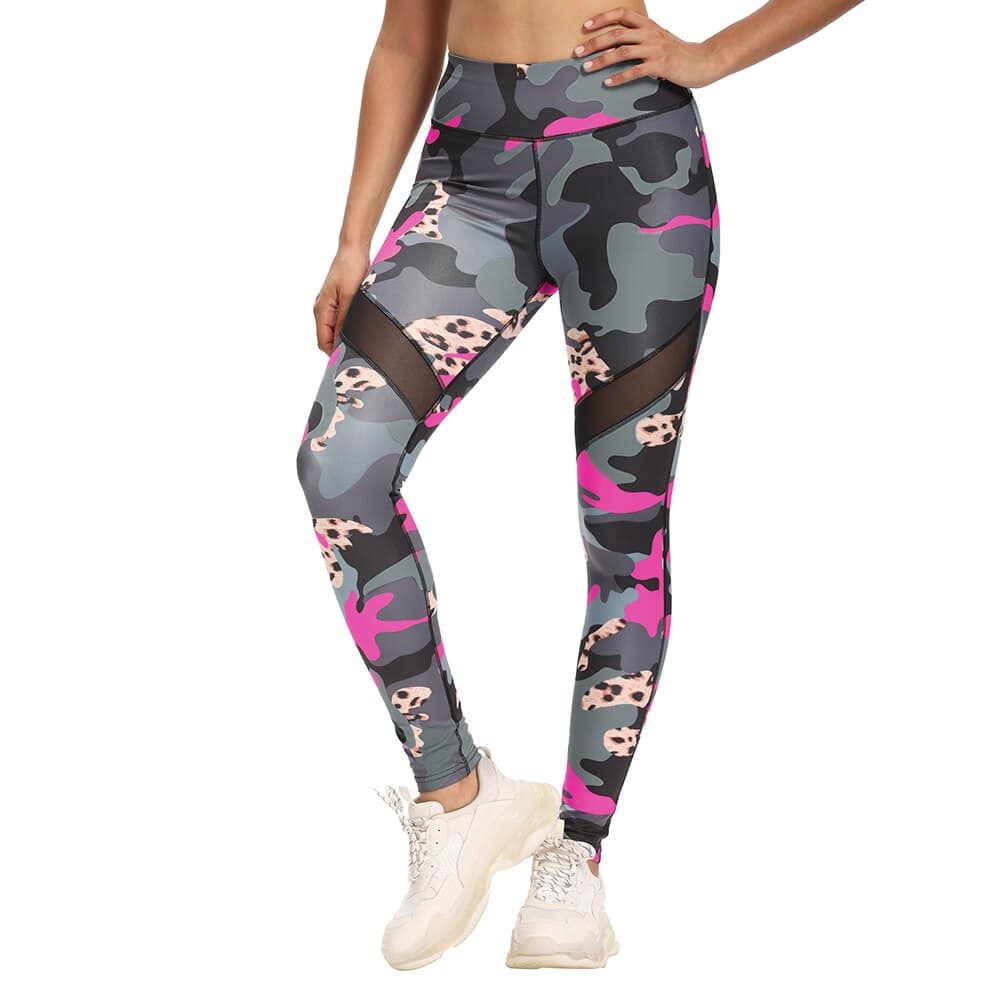 Printed Leopard Camo Elastic High Waist 
