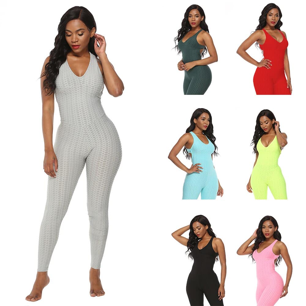 Backless Scrunch Bum Workout Jumpsuit 